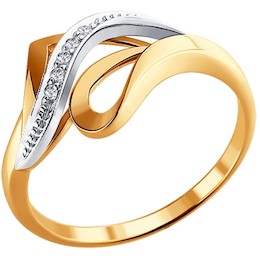 Кольцо из комбинированного золота с бриллиантами 1010254