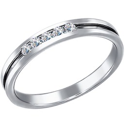 Элегантное кольцо из белого золота c бриллиантами 1010409