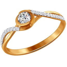 Кольцо из золота с бриллиантами 1010415