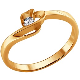 Кольцо из золота с бриллиантом 1010445