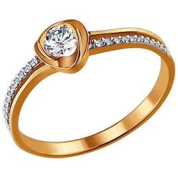 Помолвочное кольцо из золота с бриллиантами 1010494