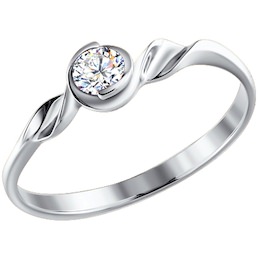 Золотое помолвочное кольцо с бриллиантом 1010521