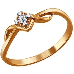 Кольцо из золота с бриллиантом 1010746