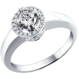Помолвочное кольцо из белого золота с бриллиантами 1010957