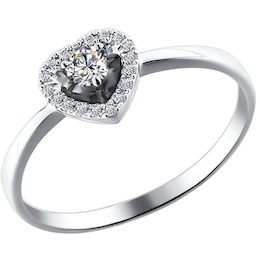 Помолвочное кольцо из белого золота с бриллиантами 1011073