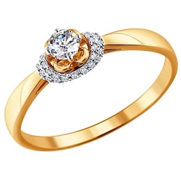 Помолвочное кольцо из золота с бриллиантами 1011107