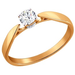 Помолвочное кольцо из золота с бриллиантами 1011167