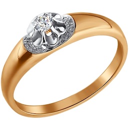 Кольцо из комбинированного золота с бриллиантами 1011210