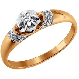 Кольцо из комбинированного золота с бриллиантами 1011211