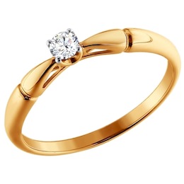 Помолвочное кольцо из золота с бриллиантом 1011237