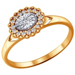 Кольцо из золота с бриллиантами 1011336