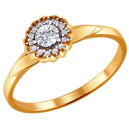 Помолвочное кольцо из золота с бриллиантами 1011338