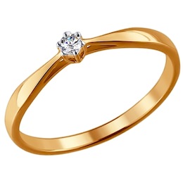 Помолвочное кольцо из золота с бриллиантом 1011345