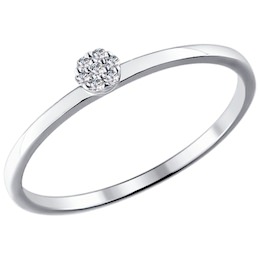 Помолвочное кольцо из белого золота с бриллиантами 1011353
