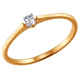 Помолвочное кольцо из золота с бриллиантом 1011354