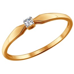 Помолвочное кольцо из золота с бриллиантом 1011362