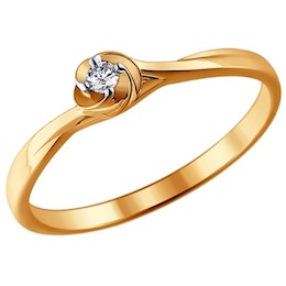 Помолвочное кольцо из золота с бриллиантом 1011368