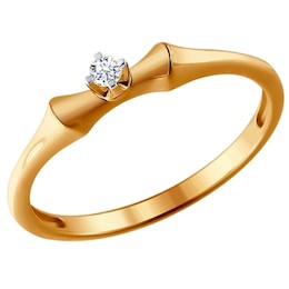 Помолвочное кольцо из золота с бриллиантом 1011378