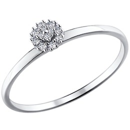 Тонкое помолвочное кольцо с бриллиантами 1011381