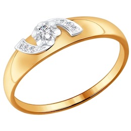 Кольцо из комбинированного золота с бриллиантами 1011399