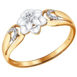 Кольцо из комбинированного золота с бриллиантами 1011401