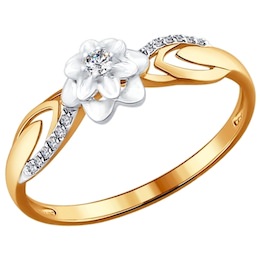 Кольцо из комбинированного золота с бриллиантами 1011402