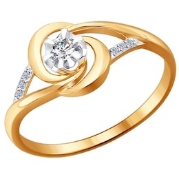 Кольцо из золота с бриллиантами 1011416