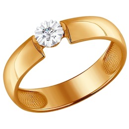 Кольцо из золота с бриллиантом 1011423