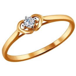 Кольцо из золота с бриллиантом 1011436