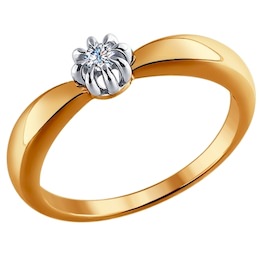Кольцо из золота с бриллиантом 1011440