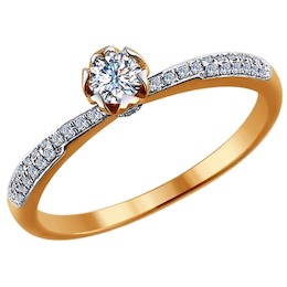 Помолвочное кольцо из золота с бриллиантами 1011442
