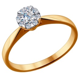 Помолвочное кольцо из золота с бриллиантами 1011446