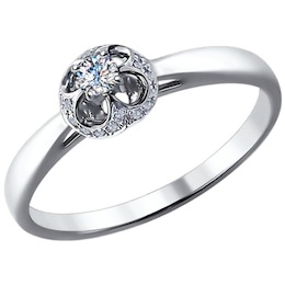Помолвочное кольцо из белого золота с бриллиантами 1011463