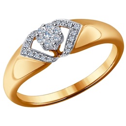 Кольцо из комбинированного золота с бриллиантами 1011477