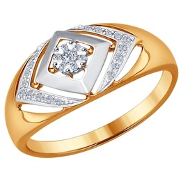 Кольцо из комбинированного золота с бриллиантами 1011479