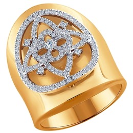 Кольцо из комбинированного золота с бриллиантами 1011489