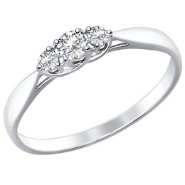 Помолвочное кольцо из белого золота с бриллиантами 1011503