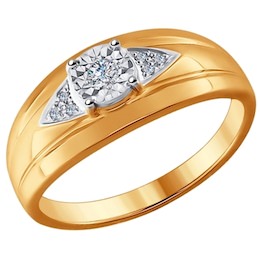 Кольцо из комбинированного золота с бриллиантами 1011534