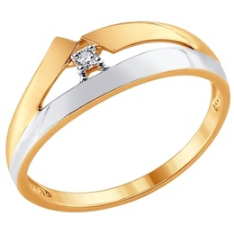 Кольцо из золота с бриллиантом 1011556
