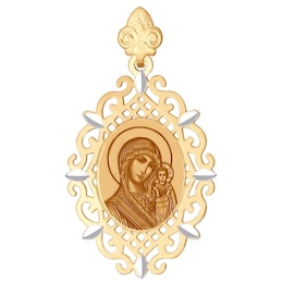 Иконка из золота с алмазной гранью и лазерной обработкой 102464