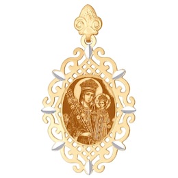 Иконка из золота с алмазной гранью и лазерной обработкой 102465