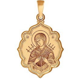 Иконка из золота с лазерной обработкой 102988