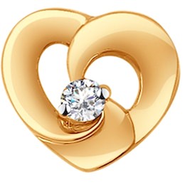 Подвеска «Сердце» с бриллиантом 1030053