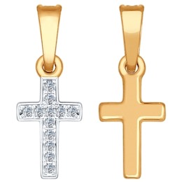 Крест из золота с бриллиантами 1030491
