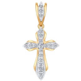 Крест из золота с бриллиантами 1030501