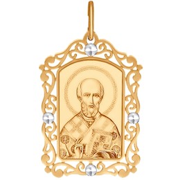 Иконка из золота с алмазной гранью и лазерной обработкой 103281