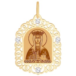 Иконка из золота с алмазной гранью и лазерной обработкой 103367