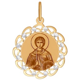 Иконка из золота с алмазной гранью и лазерной обработкой 103390