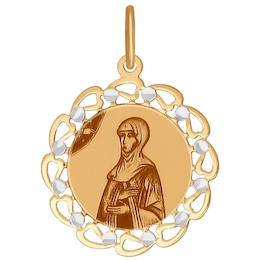 Иконка из золота с алмазной гранью и лазерной обработкой 103397