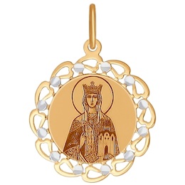 Иконка из золота с алмазной гранью и лазерной обработкой 103410